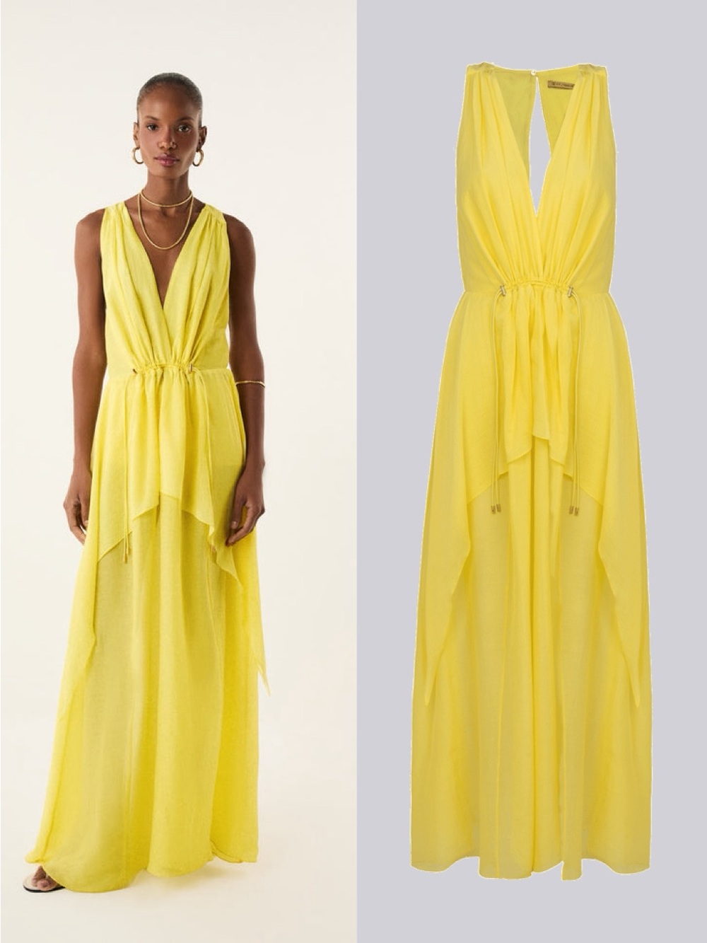 Vix Paloma Long Dress in Buttercup